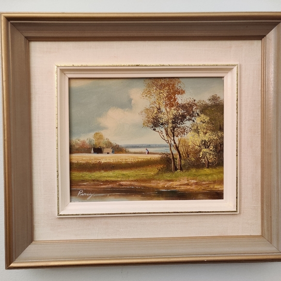 Vintage Original Painting Signed Percy Oil on Canvas - Picture 10 of 12